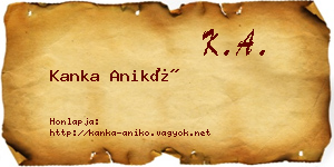 Kanka Anikó névjegykártya